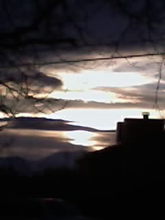 black and white sunset